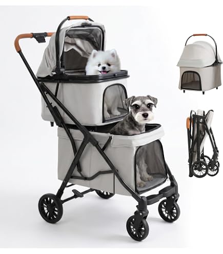 Amazon.co.jp: LPOTIUS ペットカート 多頭 上下2段式 分離型 ペット